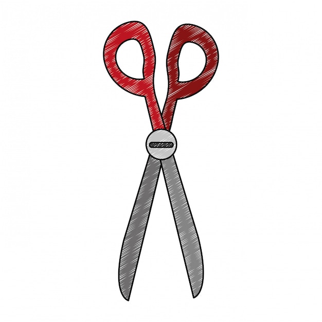 Scissors utensil isolated scribble