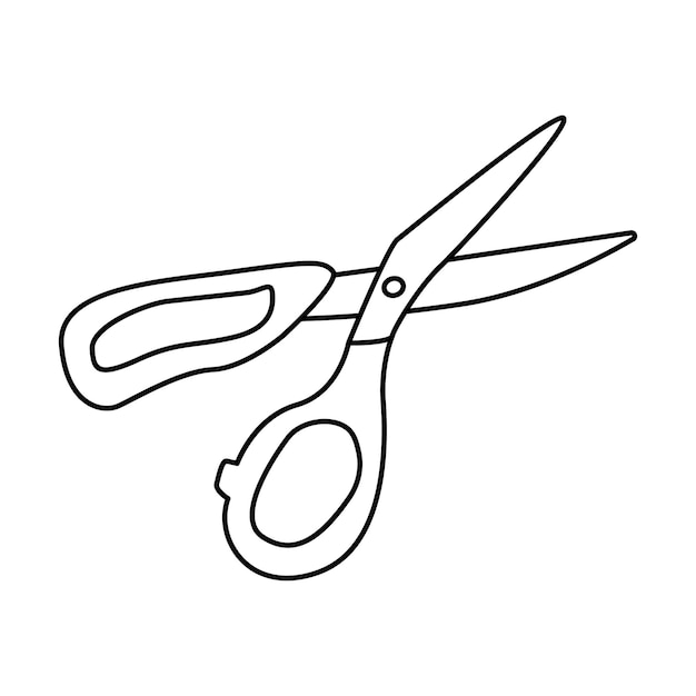 Vector scissors vector doodle hand drawn illustration black outline