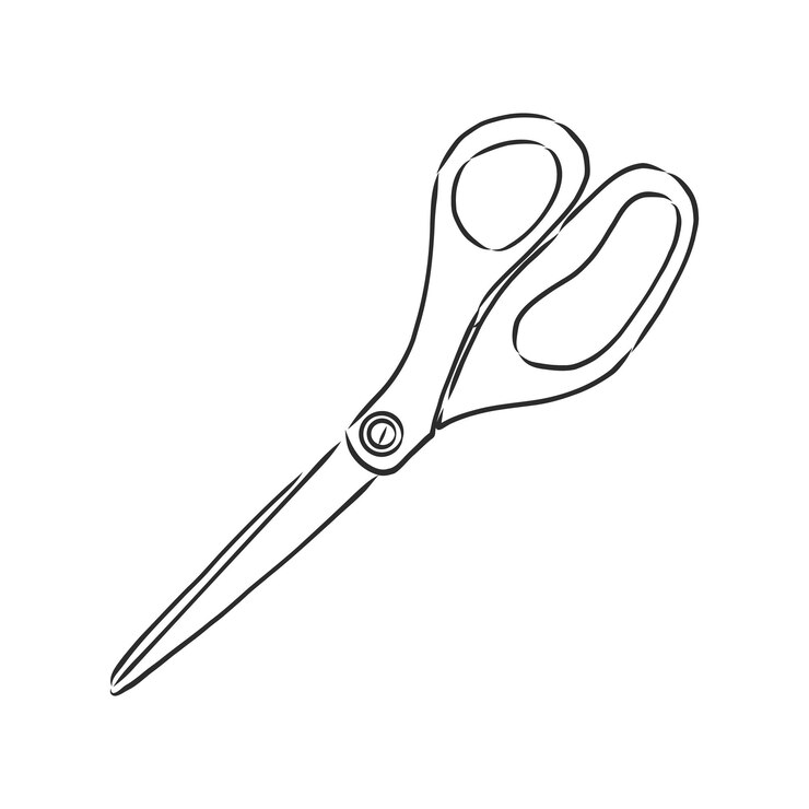 Vector scissors vector sketch illustration. doodle style scissors illustration