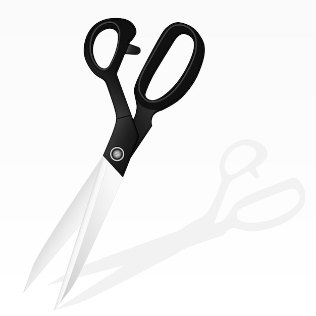 Scissors on a white background . Illustration