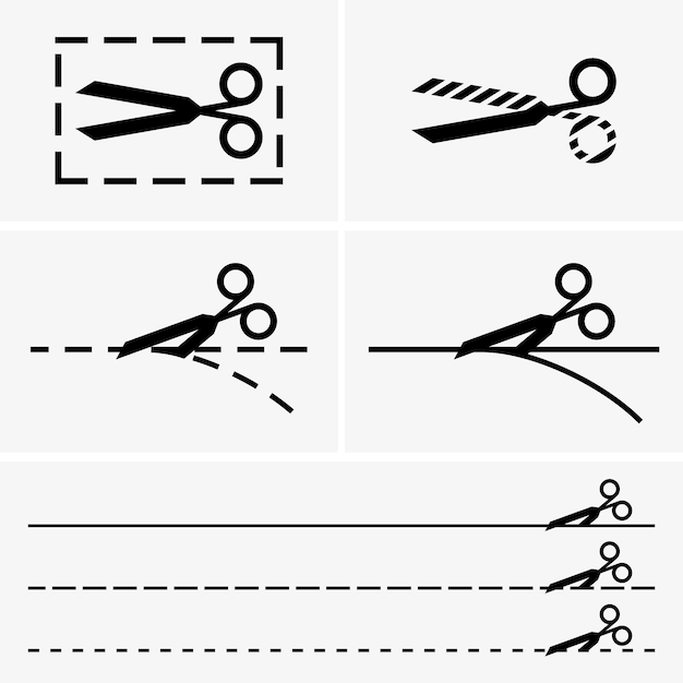 ベクトル カットラインとはさみ