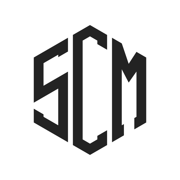 Дизайн логотипа SCM Первоначальная буква SCM Монограмма Логотип с использованием шестиугольной формы