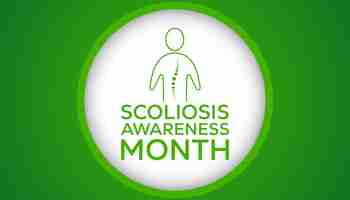 Vector scoliosis awareness month every year in june