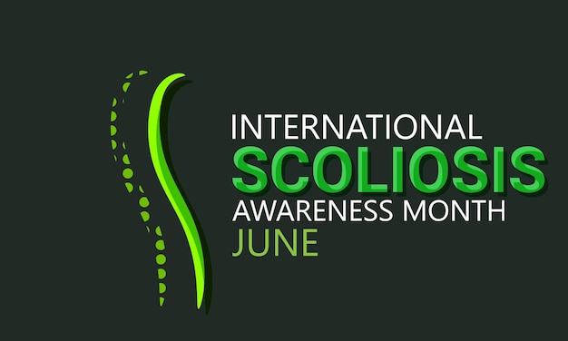 Scoliosis awareness month june background banner card poster template Vector illustration