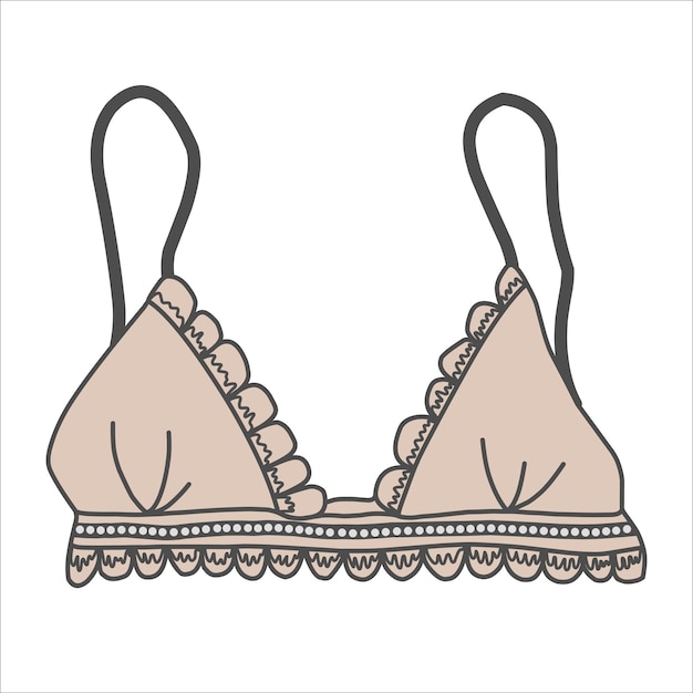 Sconce with a soft beige cup Vector illustration of underwear a bra Sconce with lace highlighted