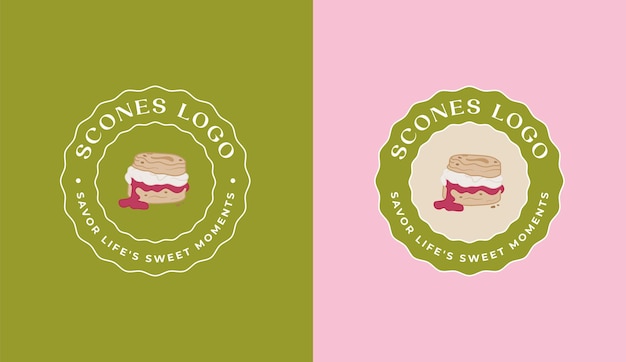 Vector scone bakery logo