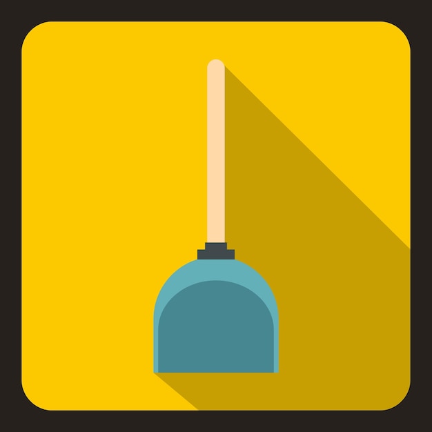 Scoop for cleaning icon in flat style on a yellow background vector illustration