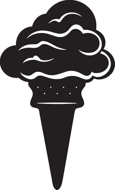 Scoopfuls of Happiness Ice Cream Black Logo Cool Delights Cone Icon Design