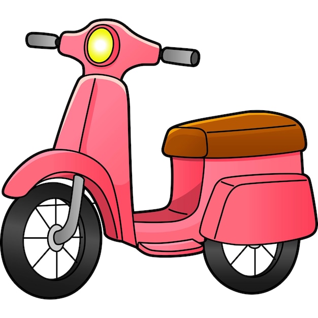 Scooter Cartoon Colored Clipart Illustration