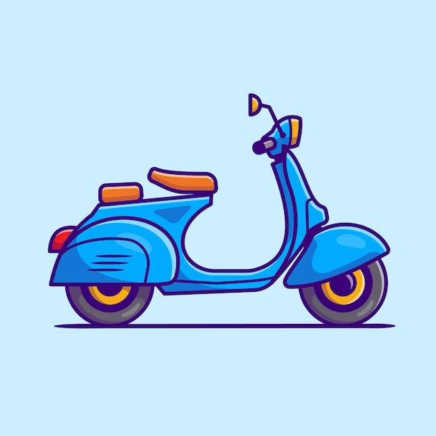 Scooter Cartoon pictogram illustratie. Motorfiets voertuig pictogram concept geïsoleerd. Platte cartoon stijl