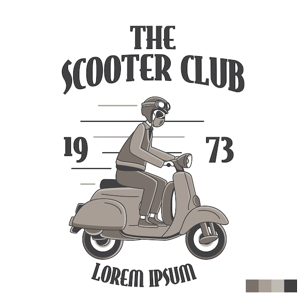 Il logo del trasporto dell'emblema del distintivo del club dello scooter