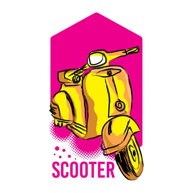 Vettore design di scooter pronto per la stampa per tshirt premium vector