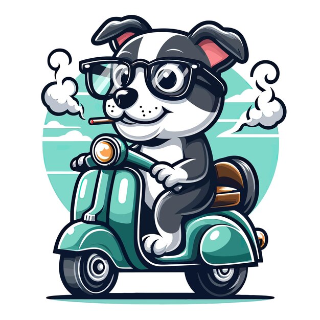 Vector scooter dog