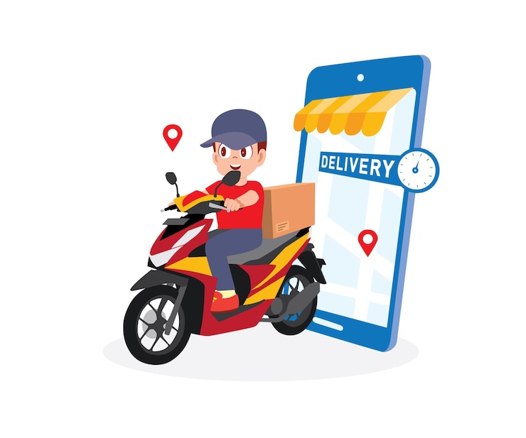 Vector scooter express courier voor elke behoefte