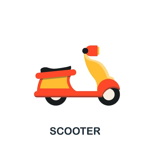 Значок скутера элемент плоского знака из транспортной коллекции значок creative scooter для шаблонов веб-дизайна, инфографика и многое другое