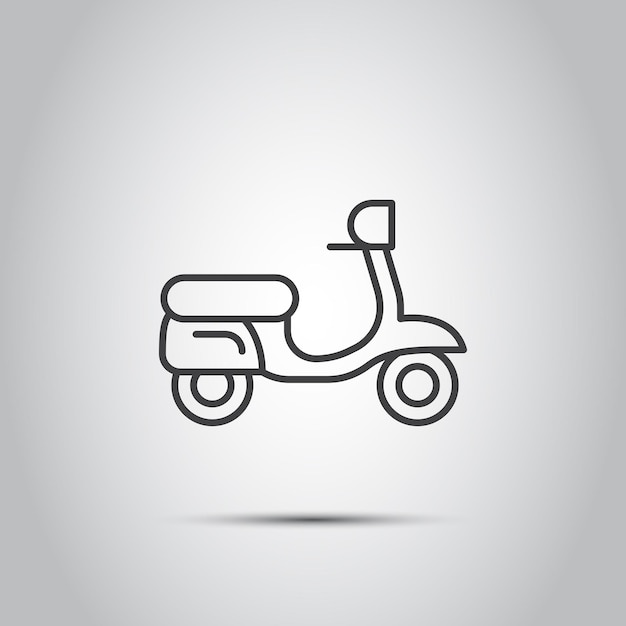 Scooter icon in flat style Delivery vector illustration on isolated background Transport sign business concept