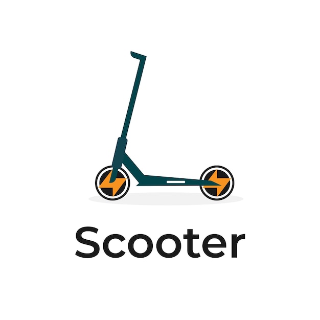 Scooter illustratie logo met energie op wielen