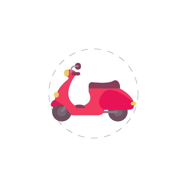 Scooter kleurrijke vector platte pictogram