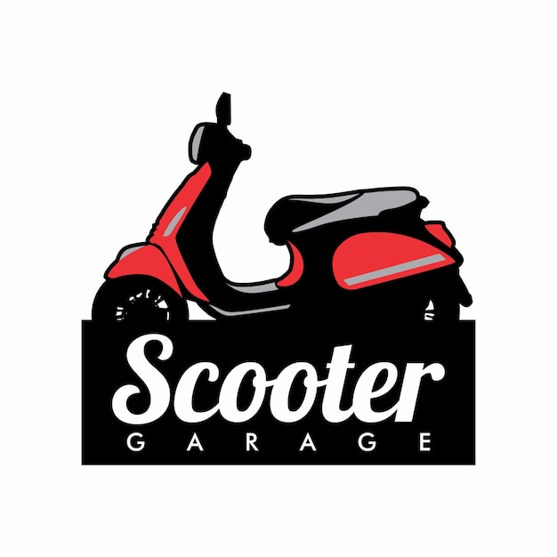 Scooter logo design template silhouette vector