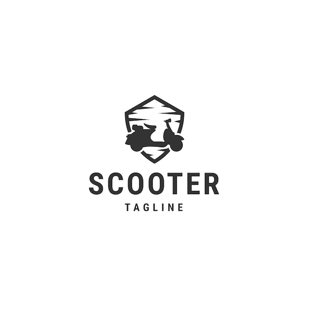 Scooter logo icon design template flat vector