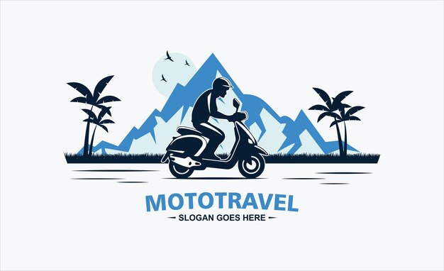 Modello del logo dello scooter con il ciclista