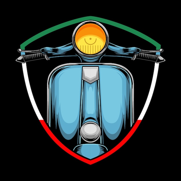 Scooter mascotte ontwerp illustratie