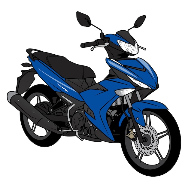 Scooter motorcycle Parking Cartoon Vector