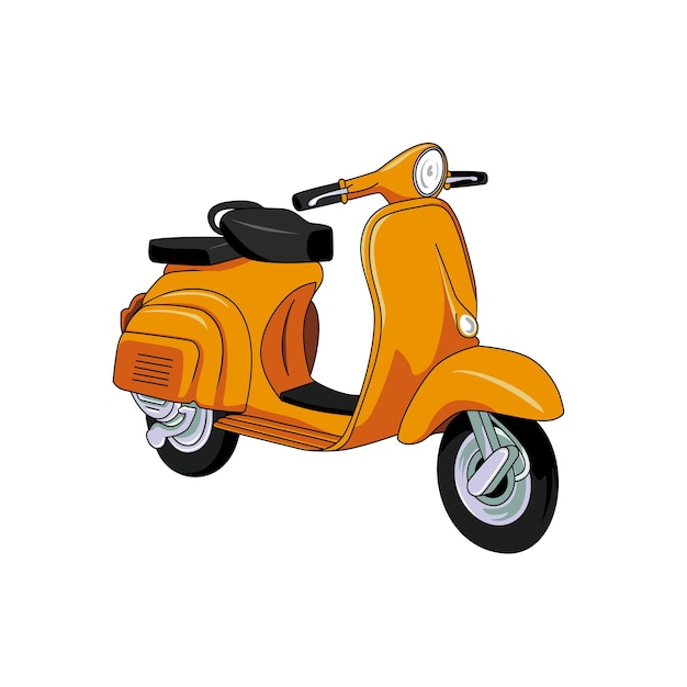 scooter pictogram vectorillustratie. klassiek voertuigteken en symbool.