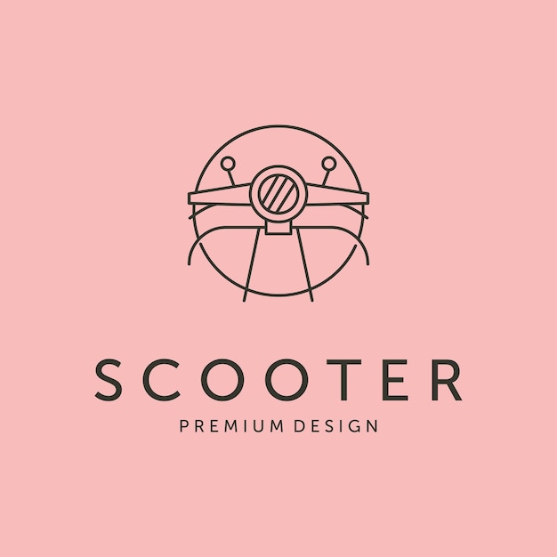 Scooter premium lijn kunst logo vector symbool illustratie ontwerp