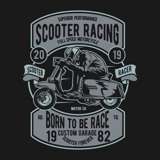 Vettore distintivo scooter racer
