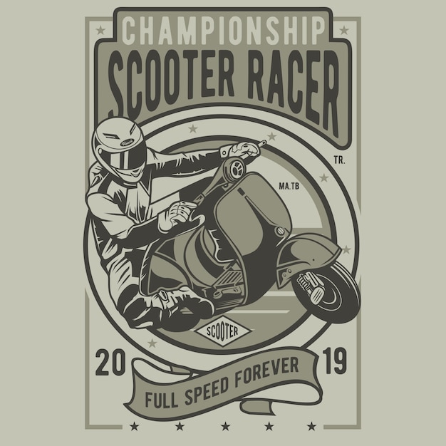Scooter racer-embleem