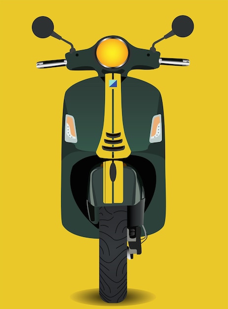 Scooter racing yellow background vector