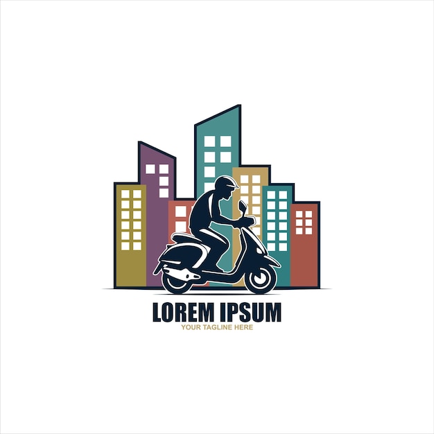 Scooter Retro Logo template