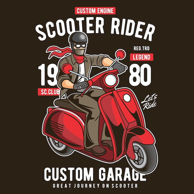 Scooter rider retro