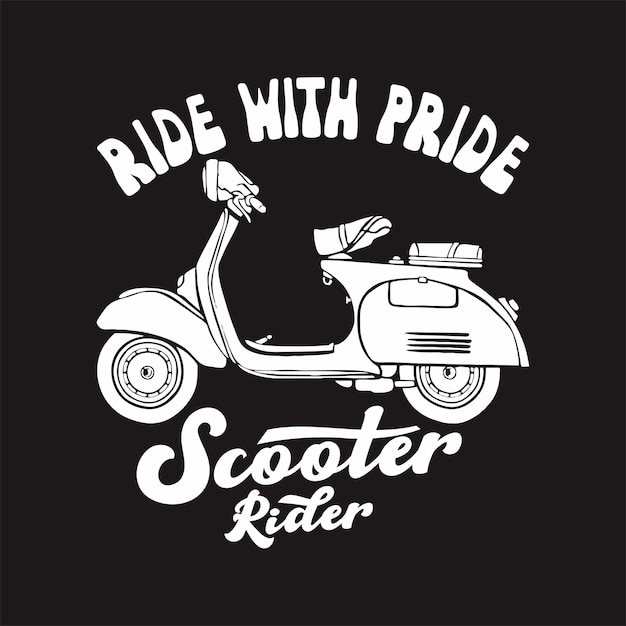 Vector scooter rijder t-shirt