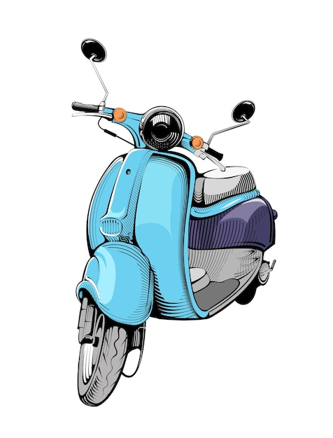 Scooter sketch moped for delivery scooter for tourism