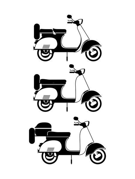 벡터 스쿠터 스타일 디자인