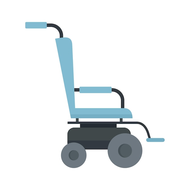 Иконка инвалидной коляски скутера Плоская иллюстрация векторной иконки скутера-инвалидной коляски на белом фоне