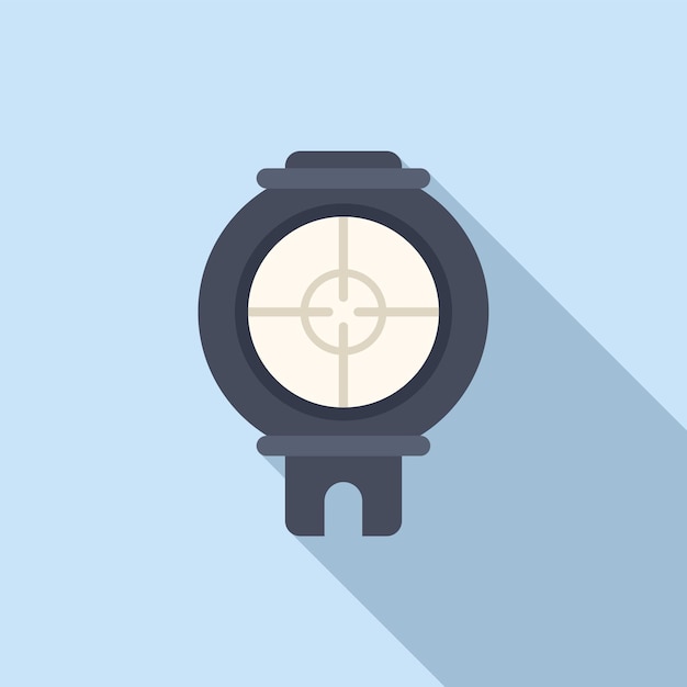 Scope icon flat vector Rifle gun Cross eye