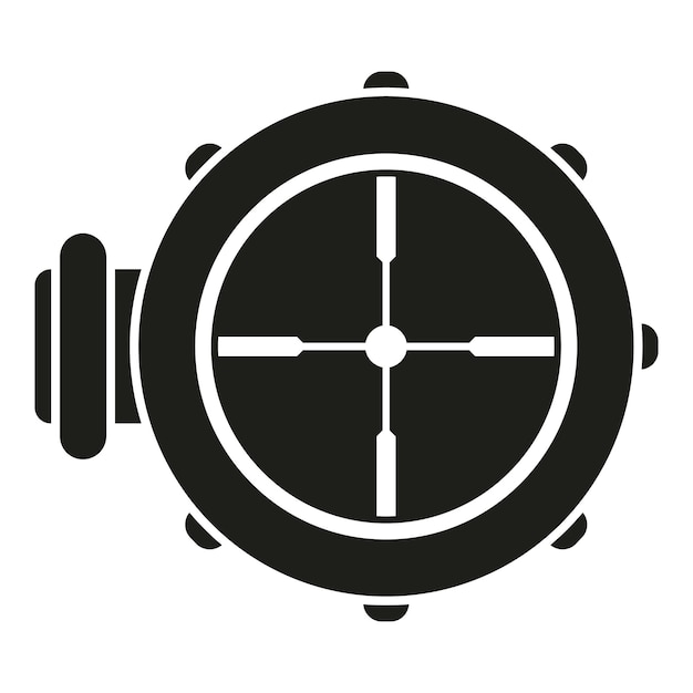 Scope sight icon simple vector Rifle gun Cross eye