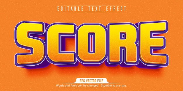 Score text, cartoon style editable text effect