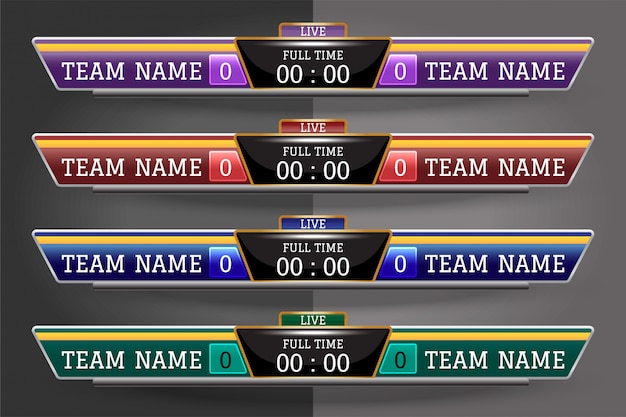 Графический шаблон для цифрового экрана scoreboard для трансляции