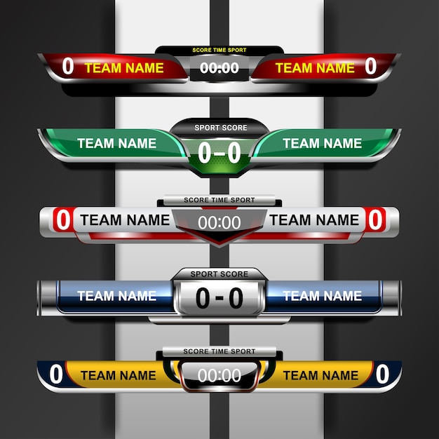 Vector scoreboard graphic template for sport soccer and football