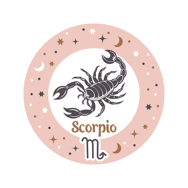 Vector scorpio horoscope sign element of zodiac astrology esoteric symbol for logo or icon vector