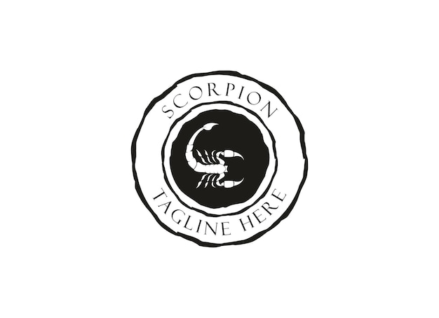 Vector scorpio logo design. classic hipster scorpio logo.