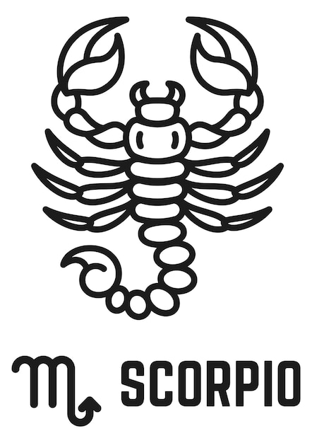 Scorpio sign Black line icon Horoscope symbol