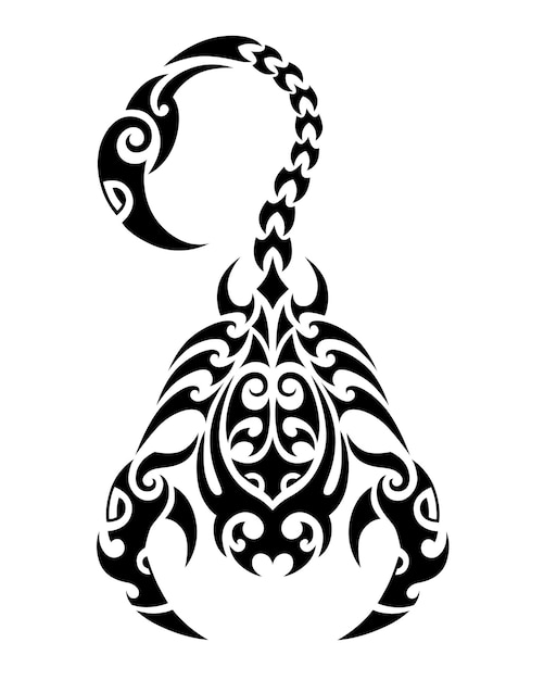 Scorpione tatuaggio maori stile tribale oroscopo segno zodiacale