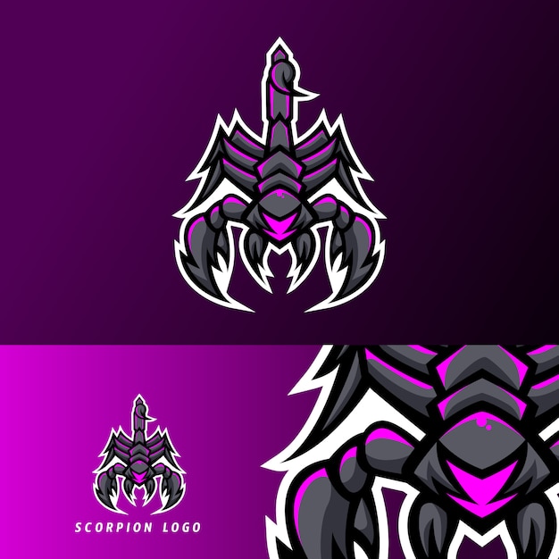 Scorpion black claw mascot sport esport logo template