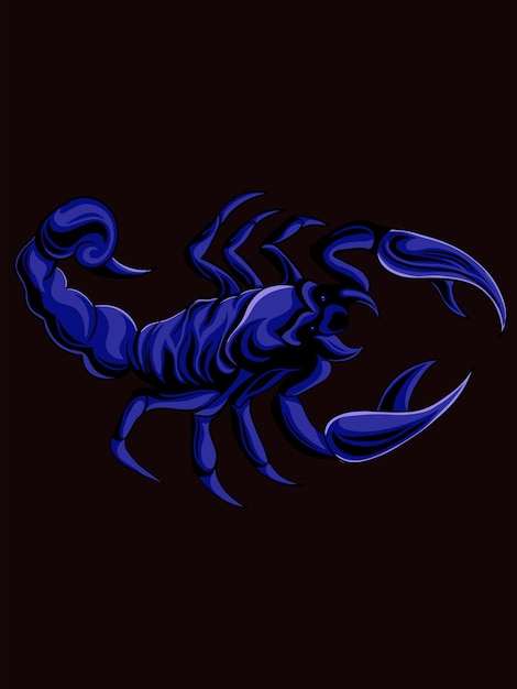 Vector scorpion design in blue pector