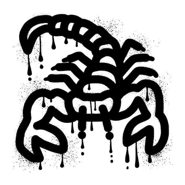 Scorpion graffiti with black spray paint